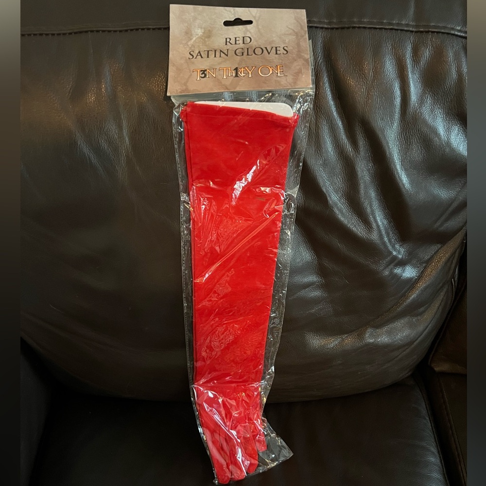Red Satin Gloves